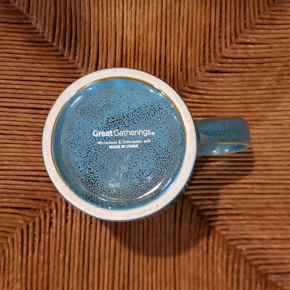 Great Gatherings Stoneware Large Owl Coffee Mug 16 ounces In Teal Blue - Picture 3 of 4